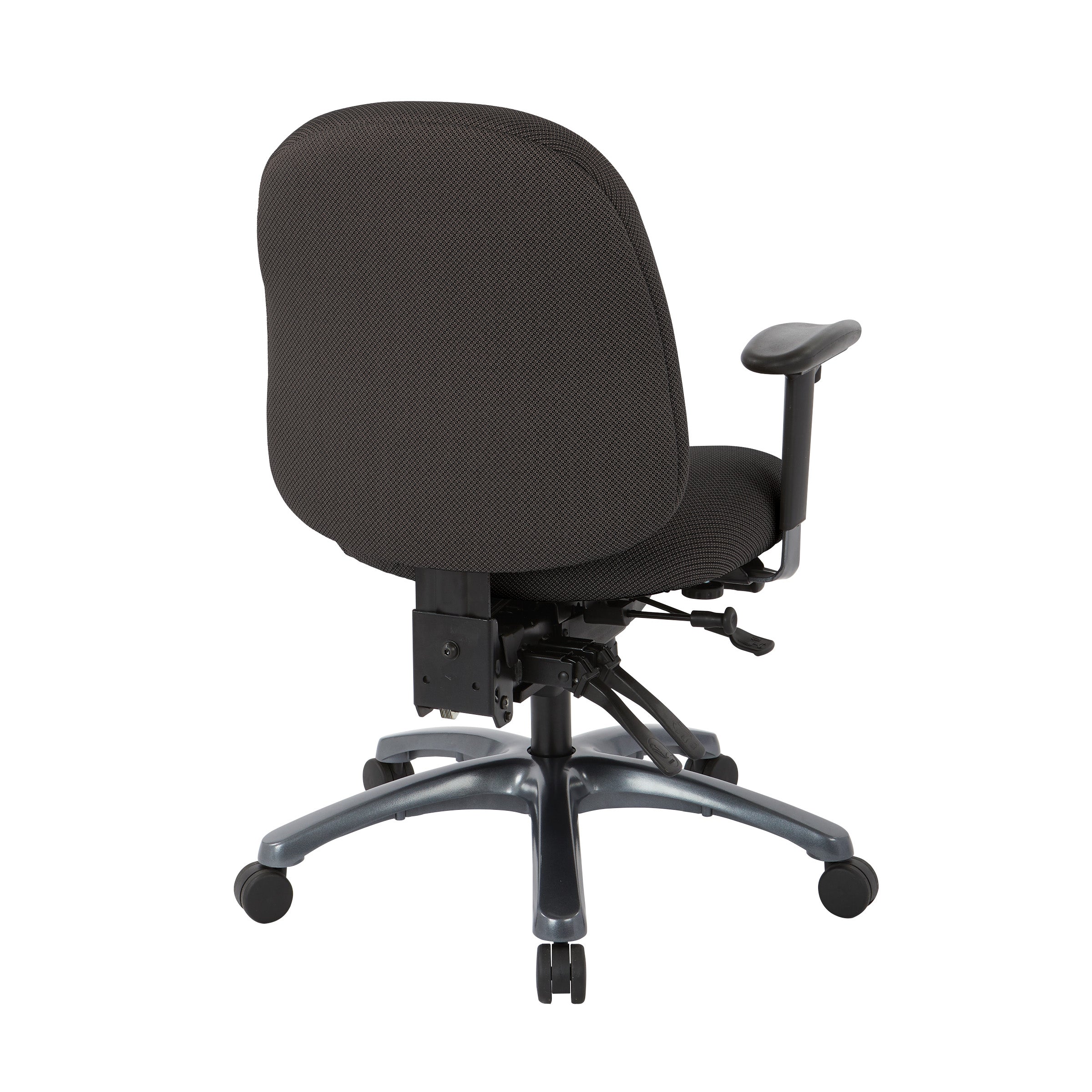 Multi-Function Mid Back Chair with Seat Slider and Titanium Finish Base